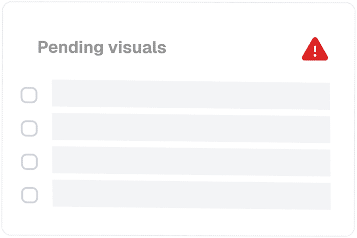 Pending visuals checklist